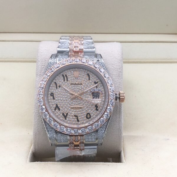 Rolex new bezel (3.55mm diamonds) starburst Arabic numerals design, size 41mm