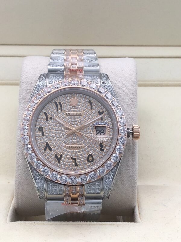 Rolex new bezel (3.55mm diamonds) starburst Arabic numerals design, size 41mm