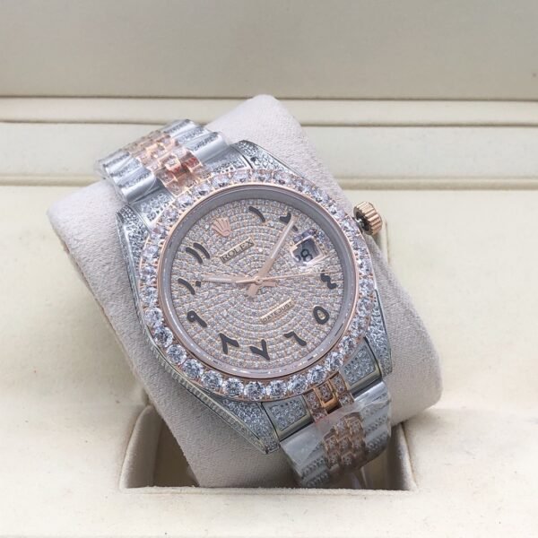 Rolex new bezel (3.55mm diamonds) starburst Arabic numerals design, size 41mm