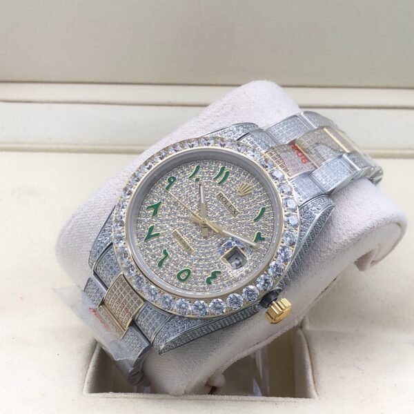 Rolex new bezel (3.55mm diamonds) starburst Arabic numerals design, size 41mm