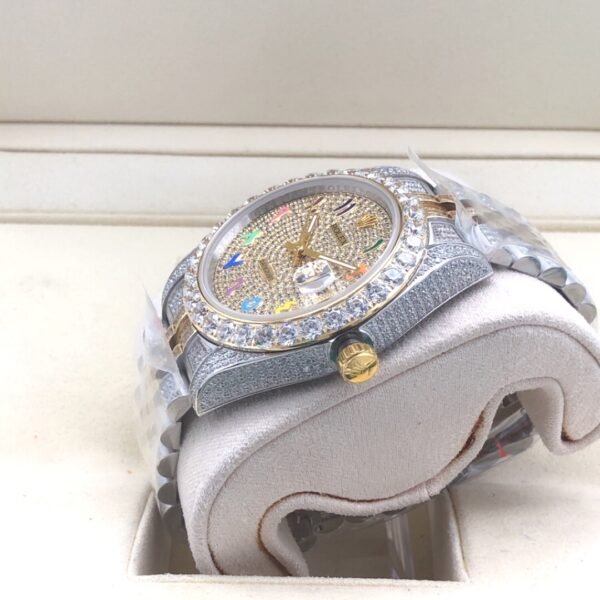 Rolex new bezel (3.55mm diamonds) starburst Arabic numerals design, size 41mm