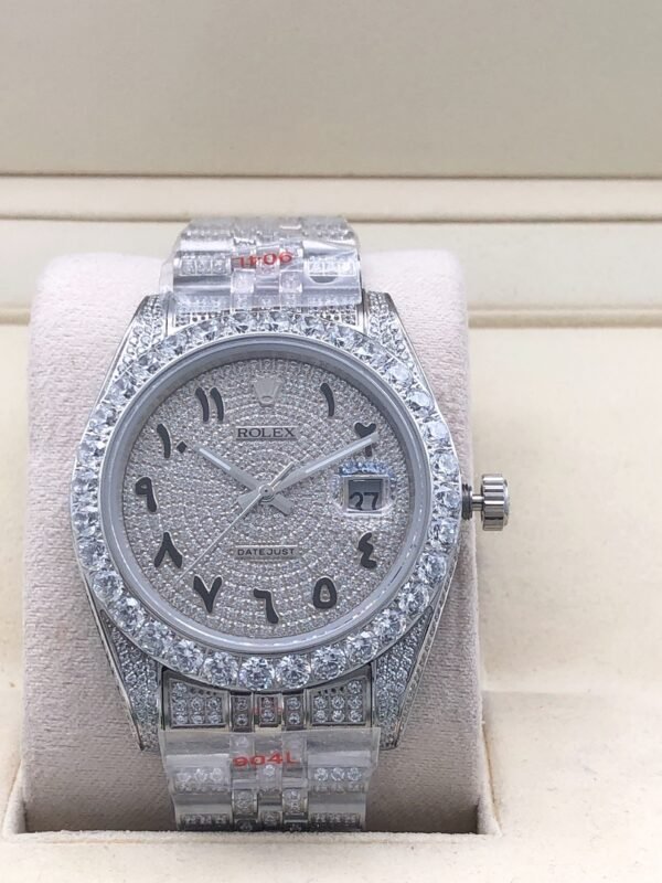 Rolex new bezel (3.55mm diamonds) starburst Arabic numerals design, size 41mm