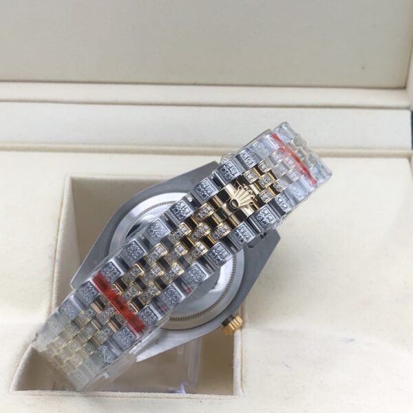 Rolex new bezel (3.55mm diamonds) star-shaped Roman dial, size 41mm