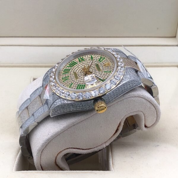 Rolex new bezel (3.55mm diamonds) star-shaped Roman dial, size 41mm
