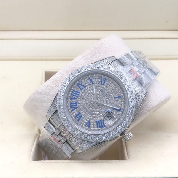 Rolex new bezel (3.55mm diamonds) star-shaped Roman dial, size 41mm