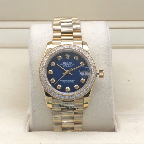 Rolex leopard pattern with blue stones, size 31mm