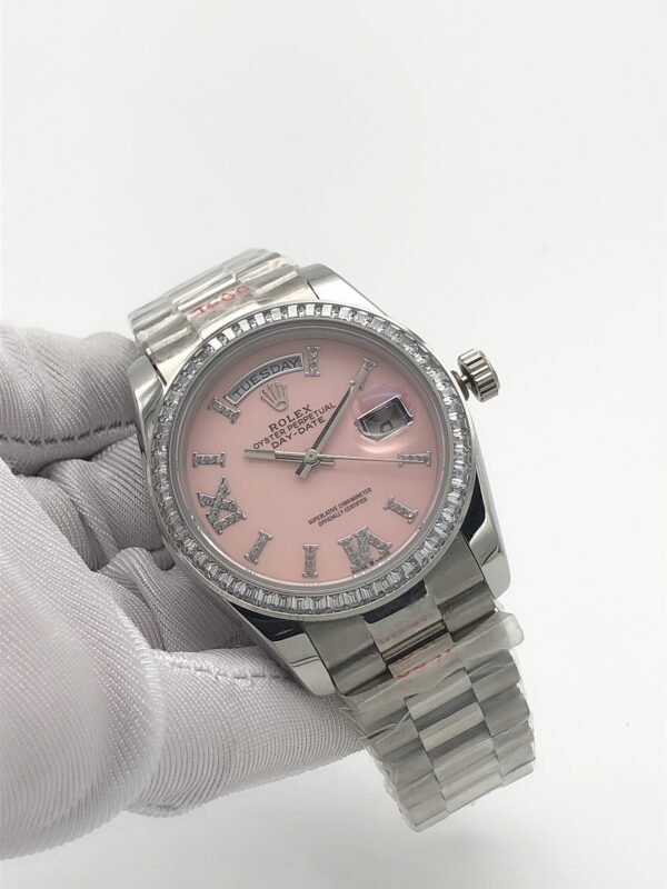 Rolex new model with square diamond bezel and Roman-shaped dial, size 36mm