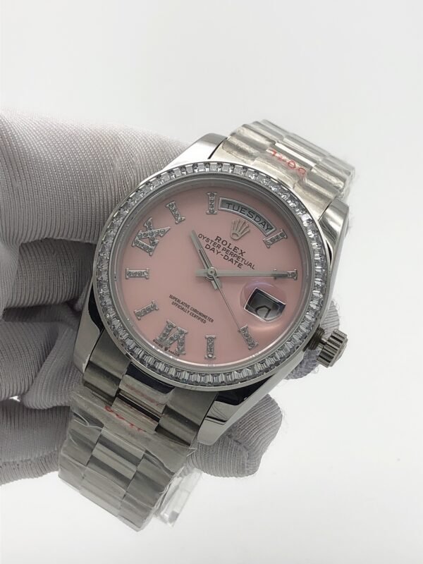 Rolex new model with square diamond bezel and Roman-shaped dial, size 36mm