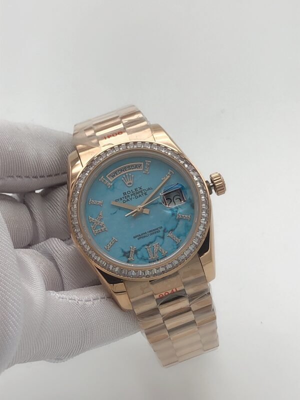 New square drill ring with Roman-shaped drill face, size 36mm