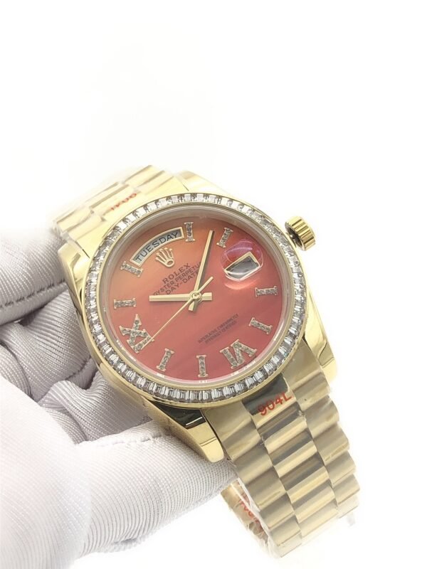 Rolex new model with square diamond bezel and Roman-shaped dial, size 36mm