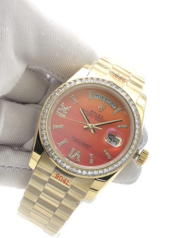 Rolex new model with square diamond bezel and Roman-shaped dial, size 36mm