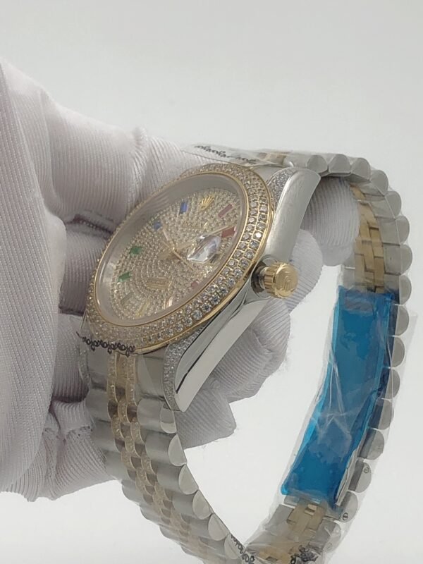 Rolex five-stone round diamonds set in a square shape,  diameter 41mm