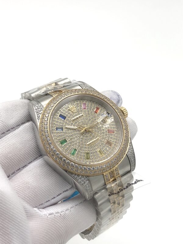 Rolex five-stone round diamonds set in a square shape,  diameter 41mm